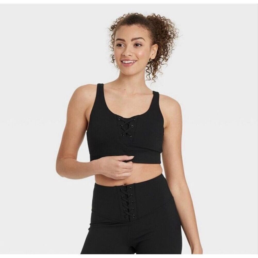 🌸 Joy Lab Lace Front Medium Support Sports Bra Size Small New